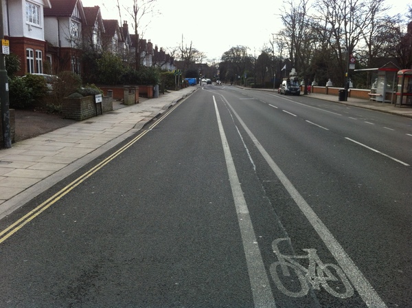 The photo for Upper Richmond Rd West / Sheen Rd cycle lanes v2.