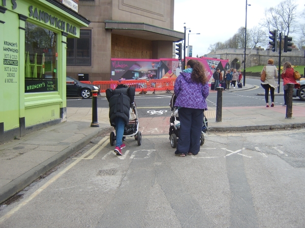 The photo for Lack of drop kerb (drop kerb was removed Feb-Mar 18).